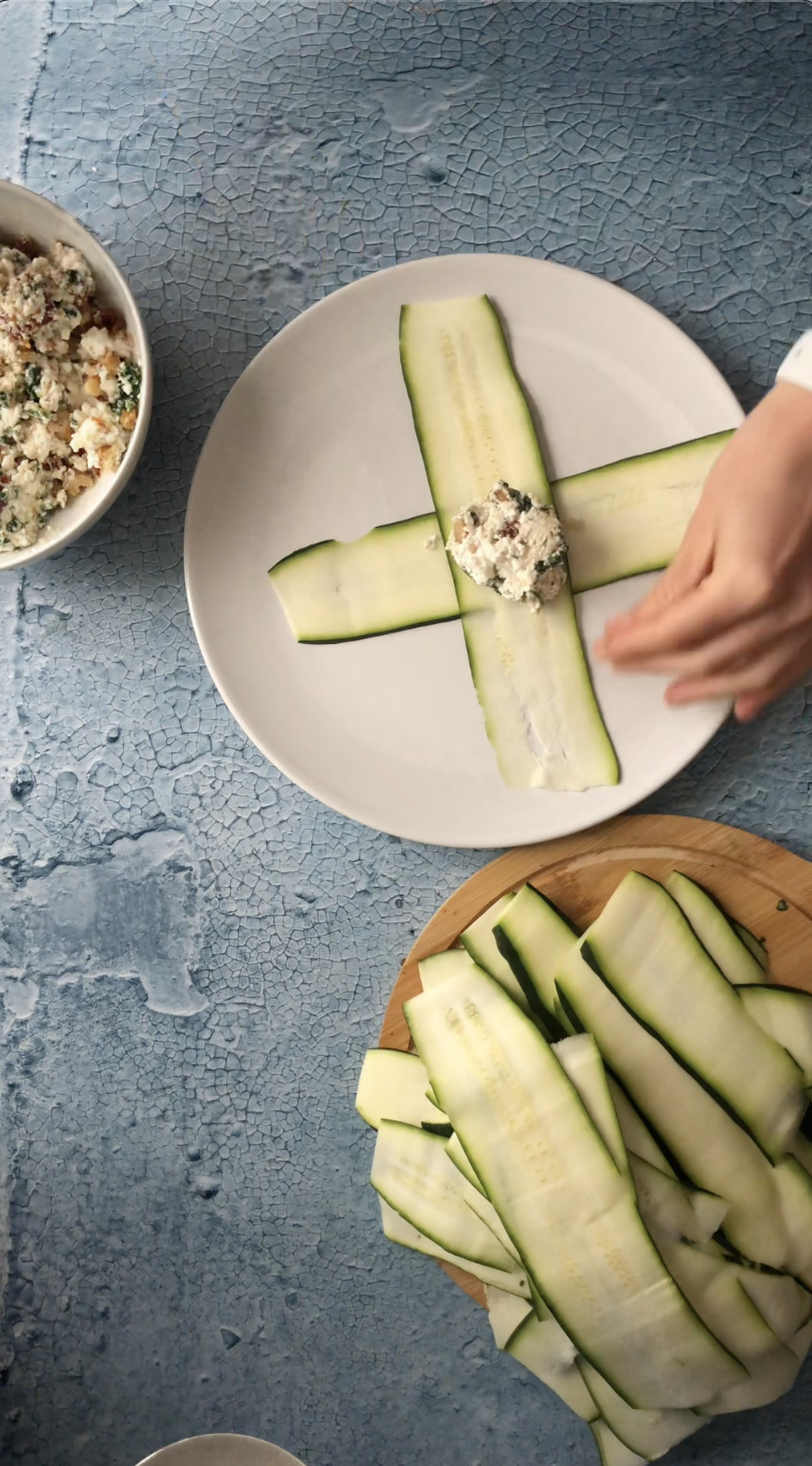 elaboración raviolis de calabacín cómo montarlos