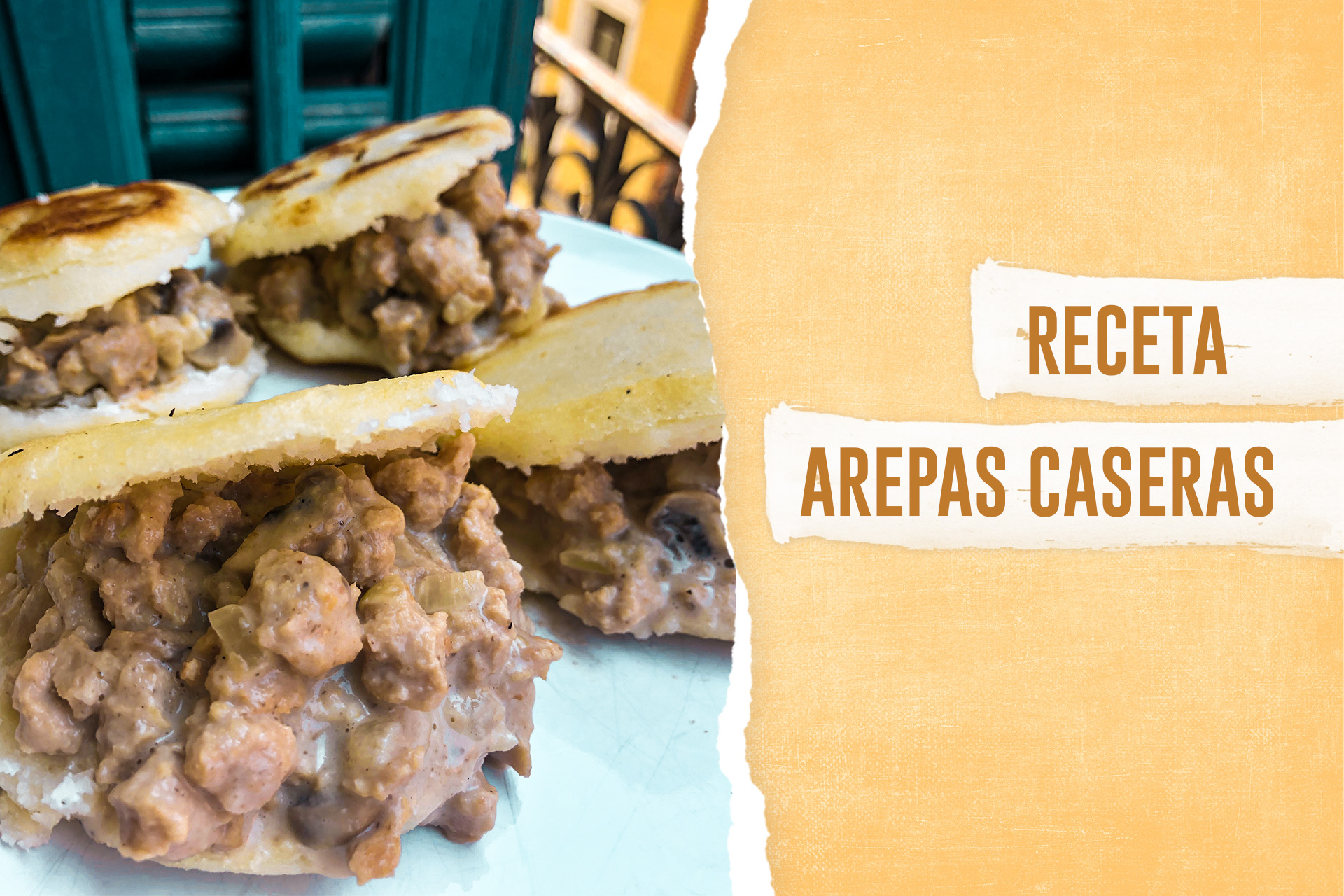 receta con arepas y soja