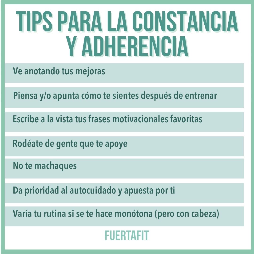 tips para la constancia y la adherencia